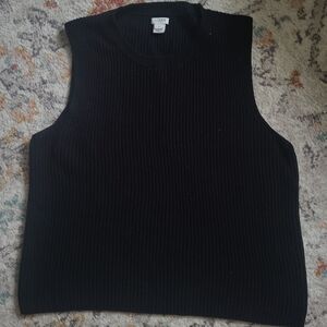 J. Crew Black Sleeveless Knit Crewneck Sweater